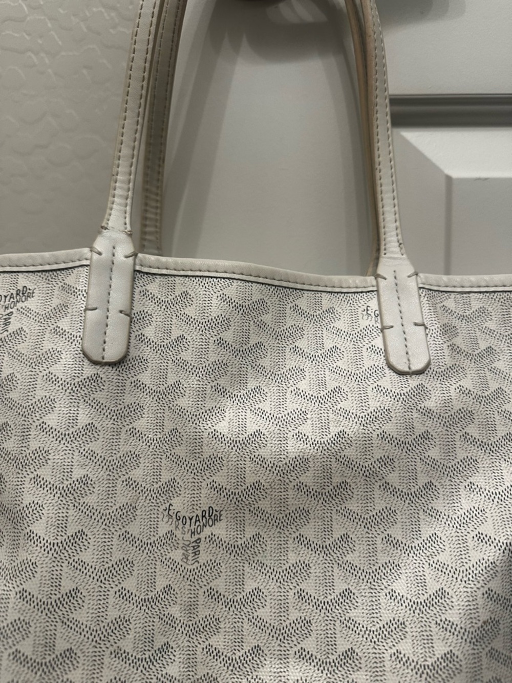 Goyard White Goyardine Coated Canvas St. Louis Tote - Picture 2 of 8